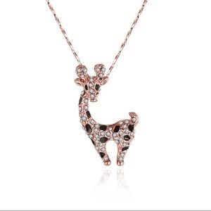 18k Rose Gold Plated Giraffe Pendant Necklace